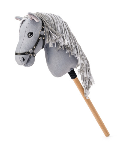 Hobby horse Apollo šedý kôň s povrázkovou hrivou na tyči Faunica