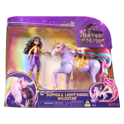 Unicorn academy svetelný jednorožec a figúrka Sophia & Wildstar 11 cm