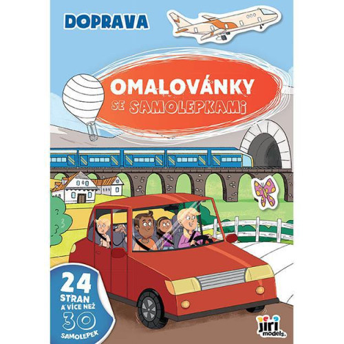 Omaľovánky A4 so samolepkami Doprava
