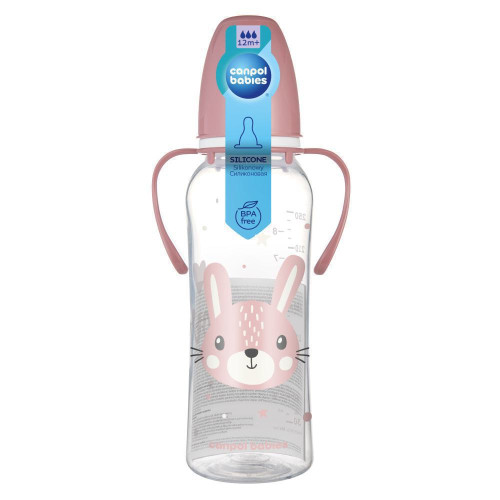Fľaša úzkohrdlá s úchytmi Cute Animals 250 ml Canpol babies