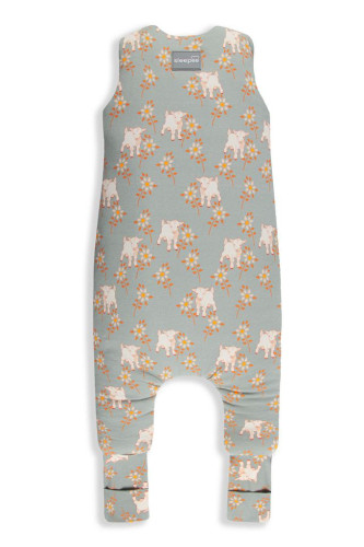 Celoročný spací vak s nohavicami Vintage Animals Sleepee Sky Blue/Cream