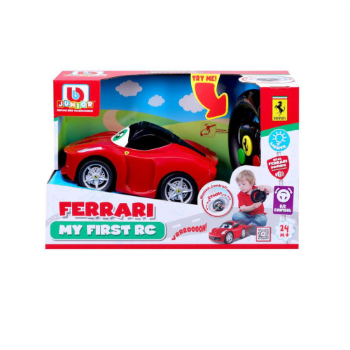 RC - LaFerrari so svetlami a zvukmi, diaľkový ovládač volant, červená, 27MHz BB Junior