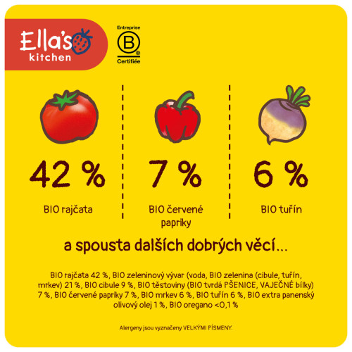 BIO Paradajkové cestoviny so zeleninou 130 g Ella's Kitchen