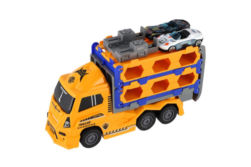 Auto kamión prepravník + auto 2 ks 22 cm na zotrvačník