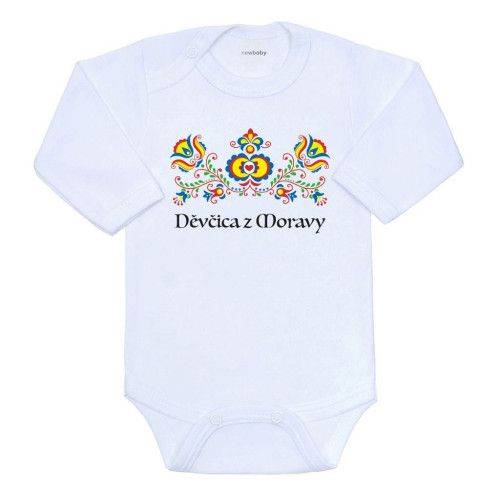Detské body s potlačou Ľudový vzor Dievčica z Moravy New Baby