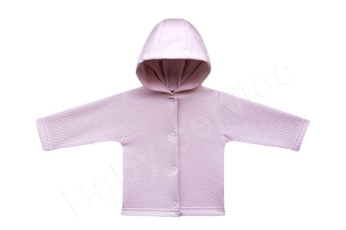 Prešívaný kabátik s kapucňou ružový Baby Service