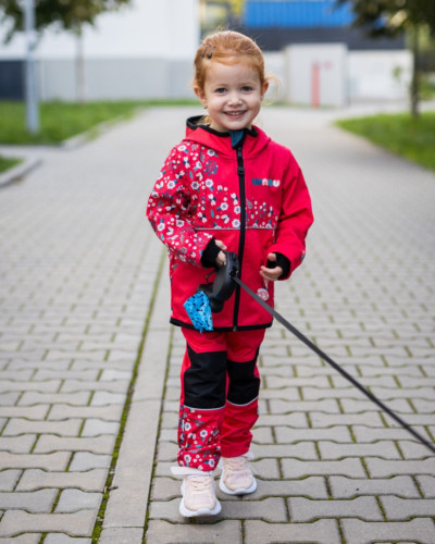 Softshellová bunda detská Lienky červená Wamu