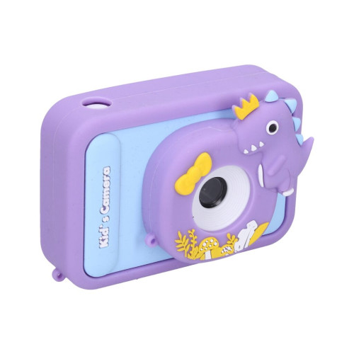 Detský digitálny fotoaparát silikónové púzdro dino statív - foto 48Mpx video Full HD