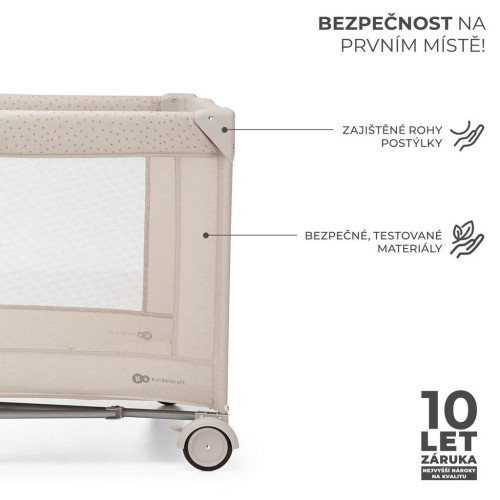 KINDERKRAFT Postieľka cestovná Joy 2 s doplnkami Beige