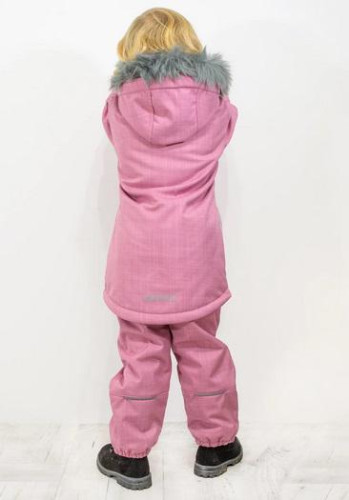 Dievčenské zimné softshellový kabát s baránkom Antique pink Esito
