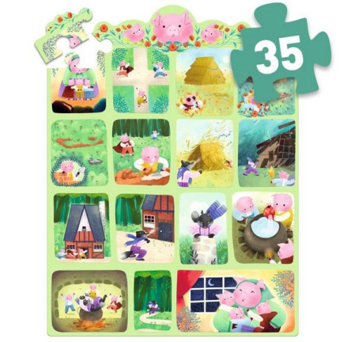 Story Puzzle Tri Prasiatka - 35 dielov Djeco