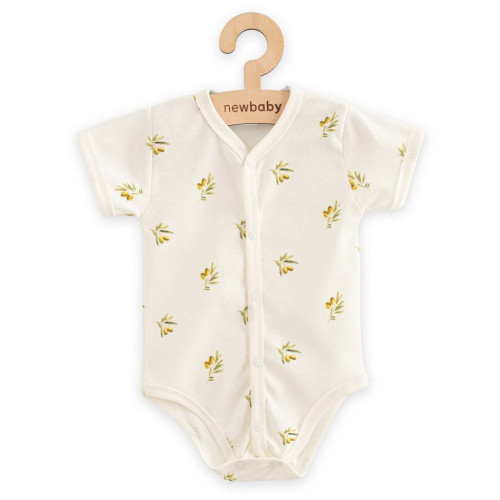 Dojčenské celorozopínacie body s krátkym rukávom z organickej bavlny Olivy New Baby