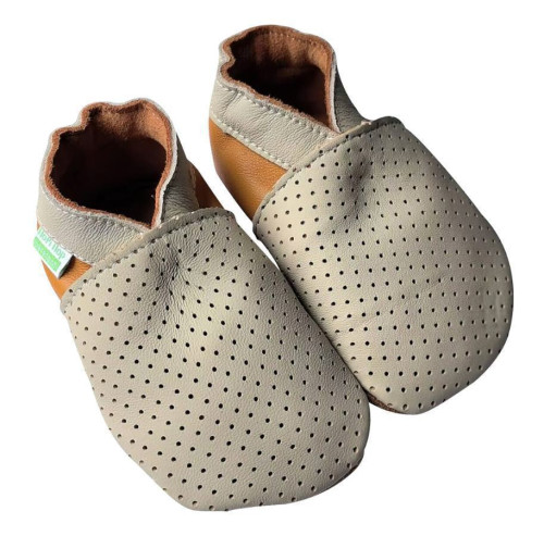 Kožené capáčky dierované Barefoot Vel. XL (18-24 mes.) Hopi Hop