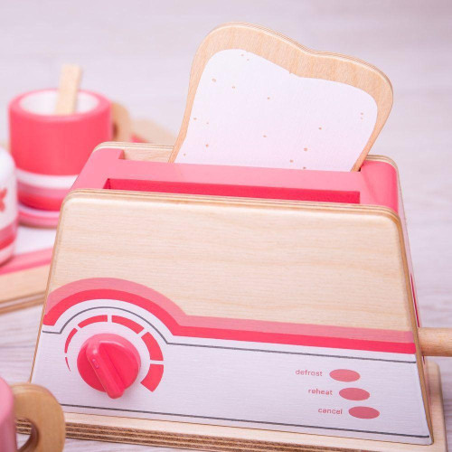 Drevený toaster ružový Bigjigs Toys