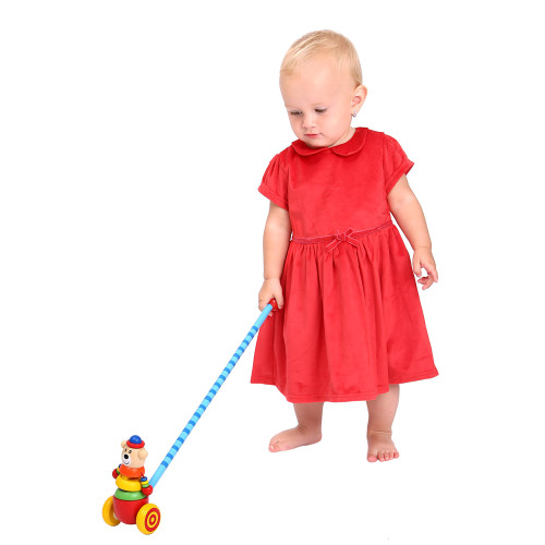 Jazdík medveď na tyči drevený 55 cm
