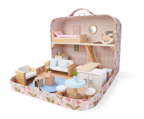 Domček pre bábiky v kufríku Obývacia izba 2Kids Toys
