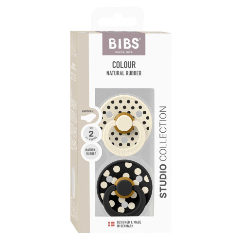 Anatomický cumlík z prírodného kaučuku Colour Polka 2 ks 6 - 18 mesiacov Bibs