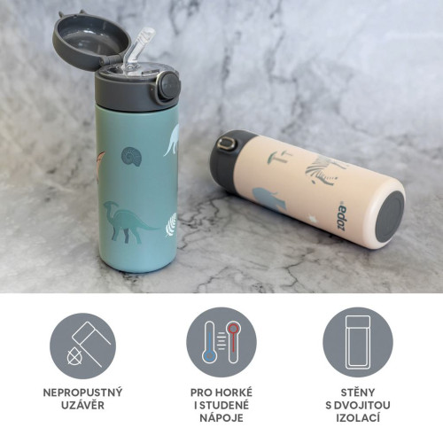 Termoska na tekutiny so slamkou a silikónovým držiakom 350 ml Zopa