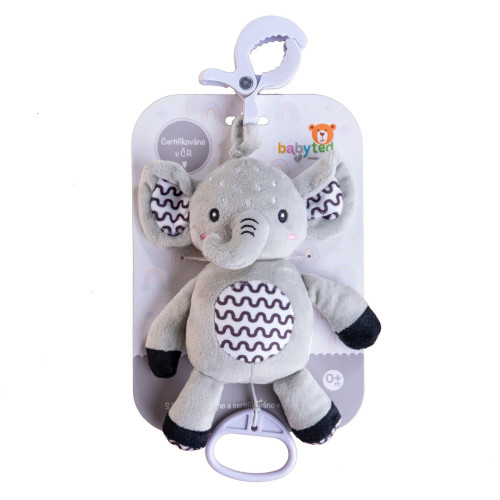 Naťahovací hrací strojček plyš 30 cm záves na postieľku/kočík Babyted