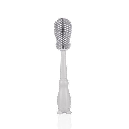 Silikónová kefa na detskú fľašu 3 v 1 Light Grey Zopa