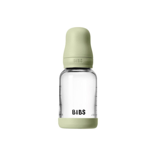Antikoliková sklenená fľaša s kaučukovým cumlíkom 120 ml Bibs
