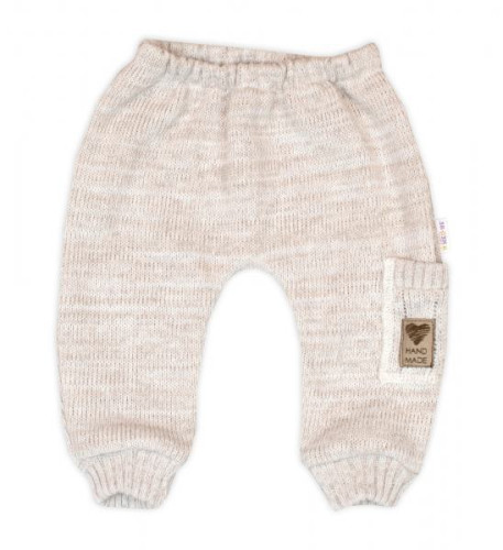 Rastúci pletený svetrík a nohavice s vreckom Hand Made Nature béžový Baby Nellys