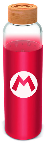 Sklenená fľaša s návlekom 585 ml, Super Mario