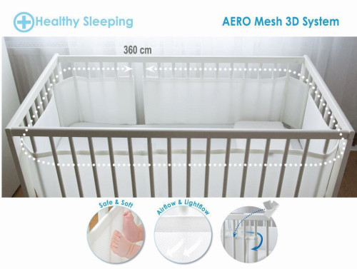 Bavlnený mantinel do postieľky Bump Air Design 360 cm Babymatex