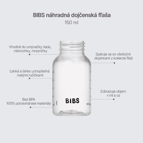 Náhradná plastová fľaša 150 ml Bibs