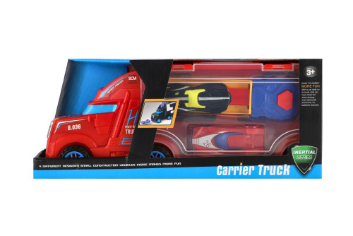 Auto kamión prepravník + auto 2 ks 28 cm na voľný beh