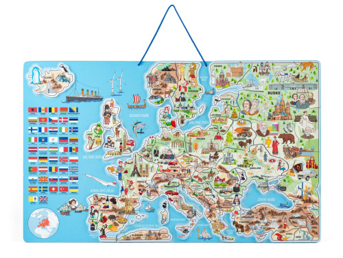 Magnetická mapa EURÓPY, spoločenská hra 3 v 1, ČJ