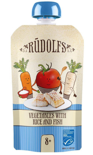 BIO vrecko Zelenina ryža, ryba 110 g Rudolfs
