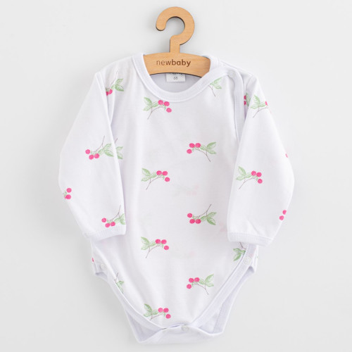 Dojčenské celorozopínacie body Classic II raspberry New Baby