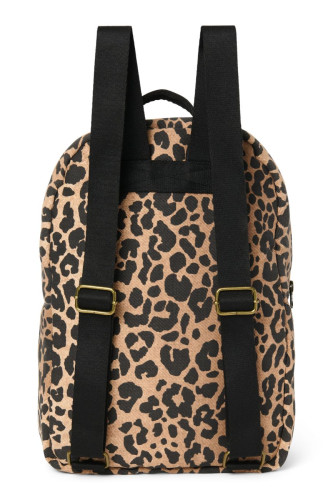 Cotton Midi Backpack - batôžtek s predným vreckom Brown Leopard Studio Noos