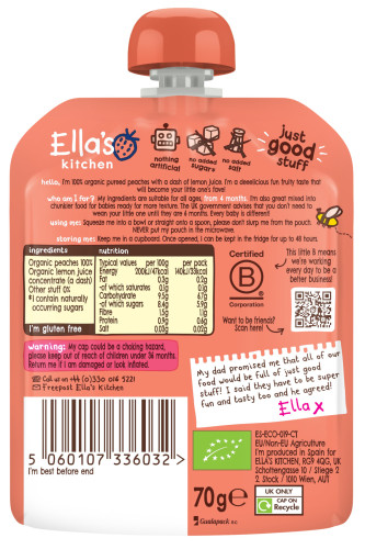 BIO Broskyňová desiata 70 g Ella's Kitchen