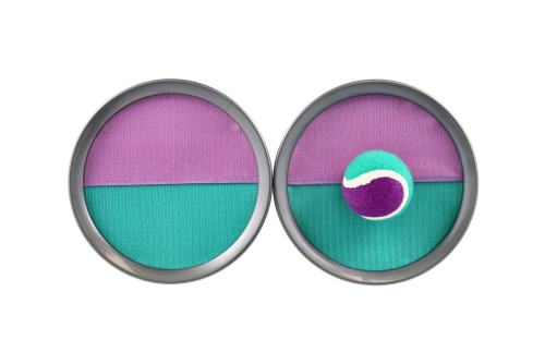 Lambáda/Catch ball hra s loptičkou na suchý zips 19 cm zeleno-fialová