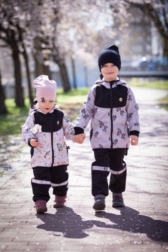 Detské Soft nohavice Grey Blooms Emitex