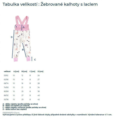 Rastúce rebrované nohavice s trakmi Color Sandy - piesková Esito