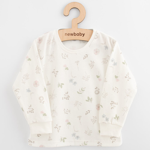 Detské bavlnené tričko s dlhým rukávom New Baby Kindergarten kvetinky
