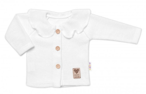 Pletený svetrík s volánikom Girl biely Baby Nellys