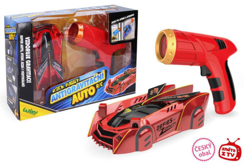 Auto antigravitačné RC s laserom 15 cm Rock Buggy Český obal - červené