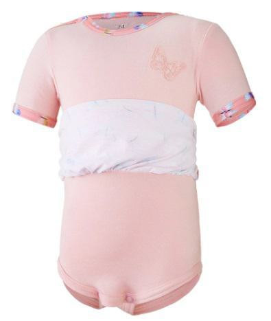 Body šaty tenké set Outlast® UPF 50+ Sv. broskyňová, motýliky