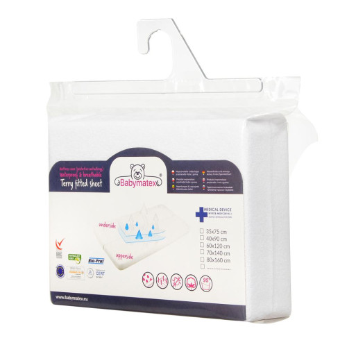 Chránič matraca s PU záterom frotte 40 x 90 x 4 cm BabyMatex