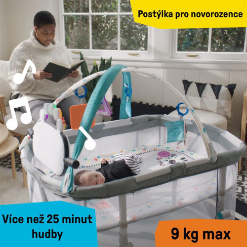 Postieľka s ohrádkou na hranie a klavírom 3 v 1 Kick & Snooze™ 0 m+ Baby Einstein