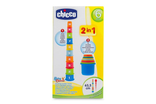 Poháriky stohovacie s číslami 9 m+ Chicco