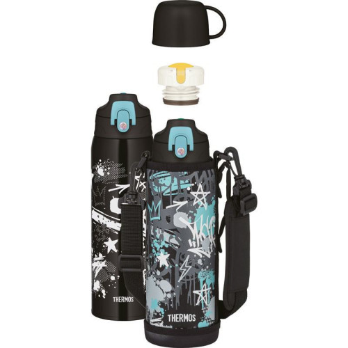 Detská termoska s dvoma uzávermi Čierna 1000 ml