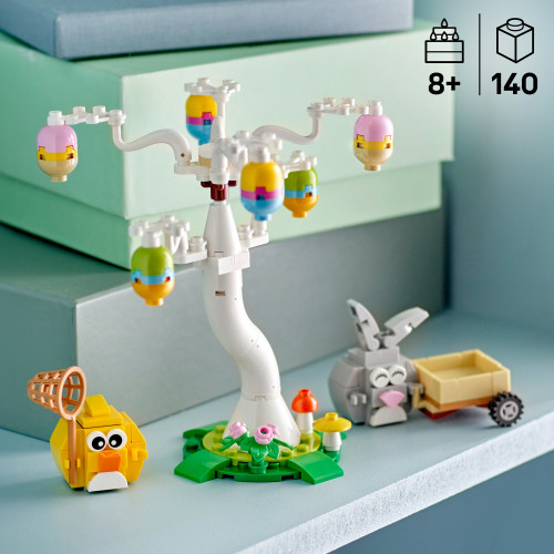 Veľkonočný zajačik, kuriatko a zber vajíčok Lego