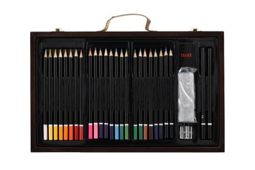 Sada na maľovanie - Art box kreatívna sada 79 ks v drevenom kufríku