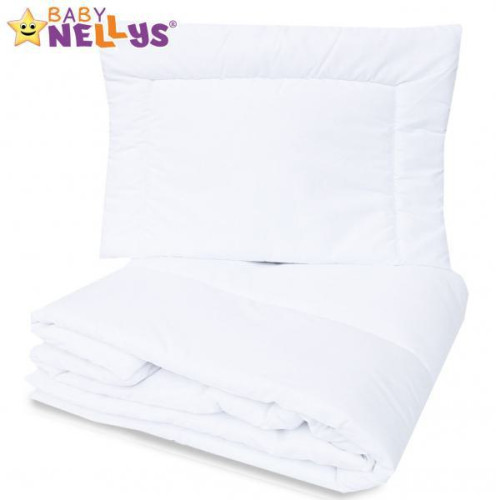 Perinka a vankúš do postieľky 135 x 100 cm + 40 x 60 cm Baby Nellys - biele, bavlna