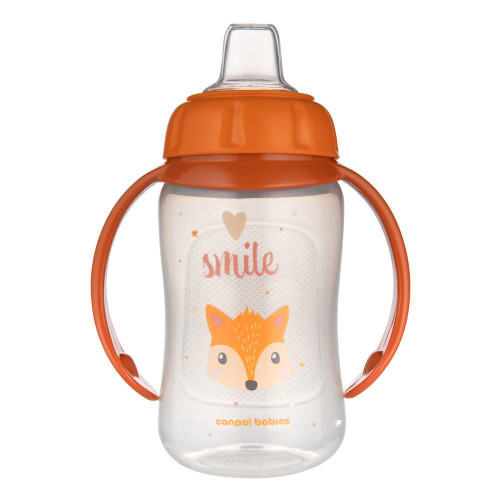 Hrnček tréningový Cute Animals so silikónovým náustkom 320 ml Canpol babies